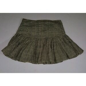 Laurence Dolige Skirt Sz 1 Tan and Black Chevron Cotton Silk Paris